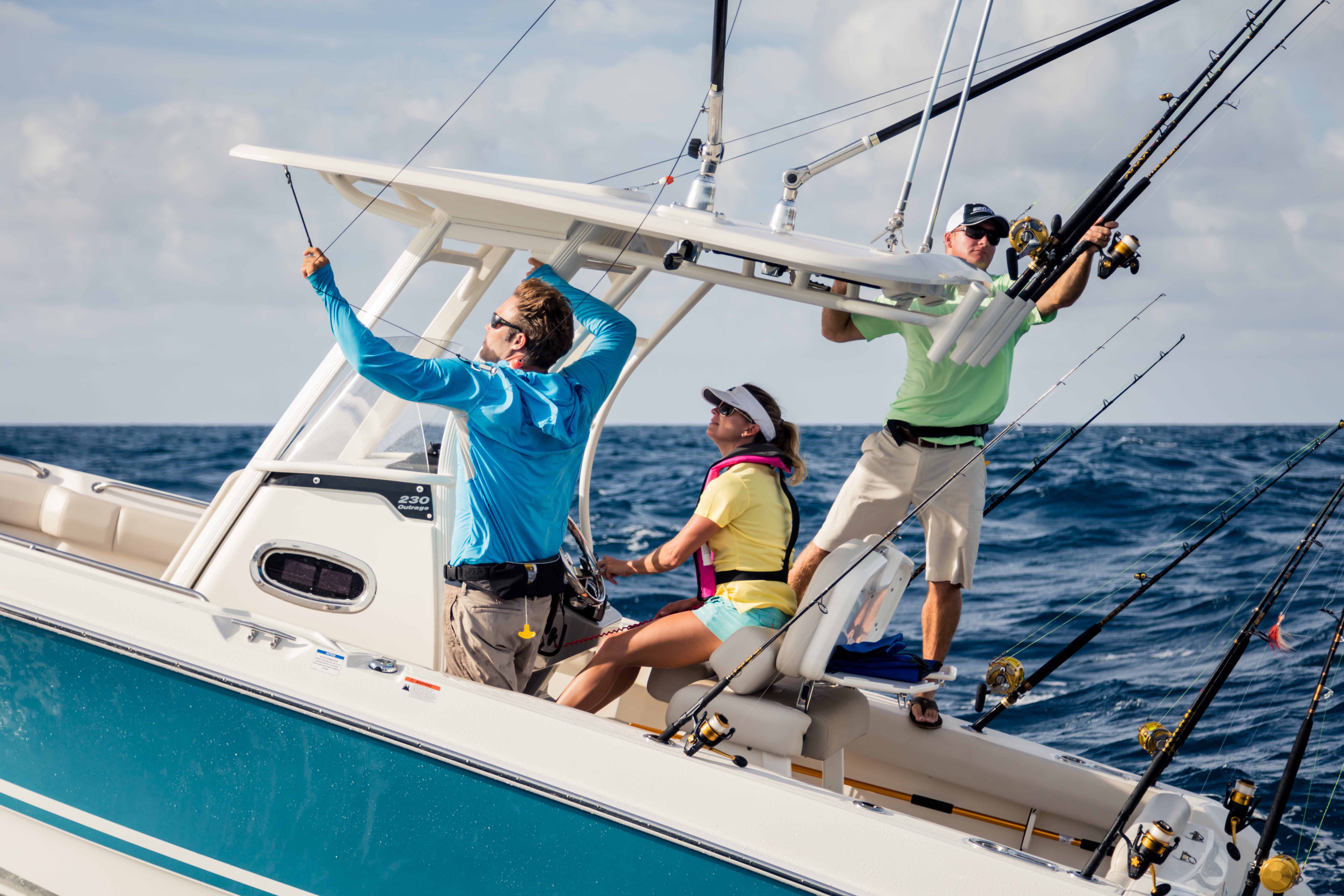 Offshore fishing excursions and trips into shallow water in search of fish.